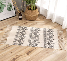 Load image into Gallery viewer, Round Cotton Linen Bohemia Prayer Tassels Carpet Table Area Rugs Modern Non-Slip Yoga Bath Mats Footcloth