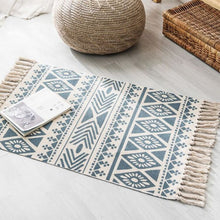 Load image into Gallery viewer, Round Cotton Linen Bohemia Prayer Tassels Carpet Table Area Rugs Modern Non-Slip Yoga Bath Mats Footcloth