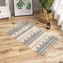 Load image into Gallery viewer, Round Cotton Linen Bohemia Prayer Tassels Carpet Table Area Rugs Modern Non-Slip Yoga Bath Mats Footcloth
