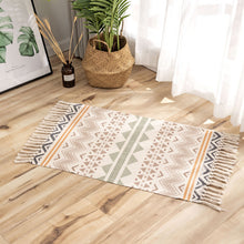 Load image into Gallery viewer, Round Cotton Linen Bohemia Prayer Tassels Carpet Table Area Rugs Modern Non-Slip Yoga Bath Mats Footcloth