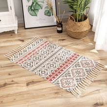 Load image into Gallery viewer, Round Cotton Linen Bohemia Prayer Tassels Carpet Table Area Rugs Modern Non-Slip Yoga Bath Mats Footcloth