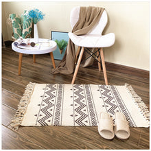 Load image into Gallery viewer, Round Cotton Linen Bohemia Prayer Tassels Carpet Table Area Rugs Modern Non-Slip Yoga Bath Mats Footcloth