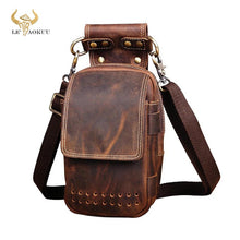 Load image into Gallery viewer, Fashion Quality Real Leather Travel Small Cross-body Bag Cigarette Phone Pouch Design Fanny Waist Belt Bag Pack 832-dc