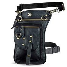Load image into Gallery viewer, Natural Leather Design Men Small Casual Messenger Mochila Bag Retro Travel Belt Fanny Waist Belt Pack Drop Leg Bag Pouch 2141