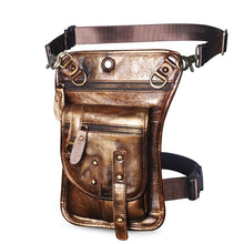 Load image into Gallery viewer, Natural Leather Design Men Small Casual Messenger Mochila Bag Retro Travel Belt Fanny Waist Belt Pack Drop Leg Bag Pouch 2141