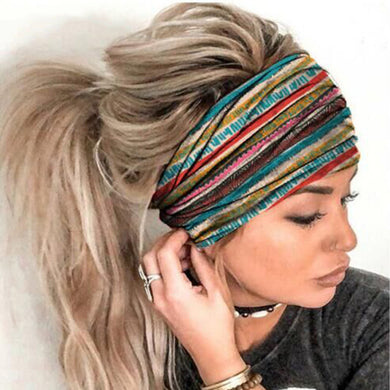 Bohemia Wide Cotton Stretch Women Headbands Headpiece Head Wrap Turban Headwear New Elastic Hair Bands Turban Sports Boho