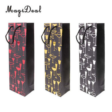 5 Pieces Elegant Paper Wine Bottle Champagne Bags for Wedding Ceremony Souvenir Gifts