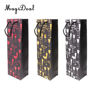 5 Pieces Elegant Paper Wine Bottle Champagne Bags for Wedding Ceremony Souvenir Gifts