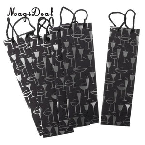 5 Pieces Elegant Paper Wine Bottle Champagne Bags for Wedding Ceremony Souvenir Gifts