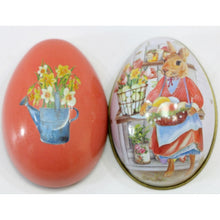 Load image into Gallery viewer, 6 Pieces Easter Bunny Dress Printing Alloy Metal Trinket Tin Easter Eggs Shaped Candy Box Tinplate Case Party Decoration