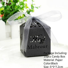 Load image into Gallery viewer, 10pcs/set Creative Paper Pyramid Pillow Shape Candy Box Baby Shower Wedding Festival Party Chocolate Return Gift Box Supply