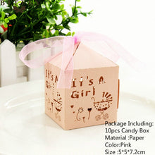 Load image into Gallery viewer, 10pcs/set Creative Paper Pyramid Pillow Shape Candy Box Baby Shower Wedding Festival Party Chocolate Return Gift Box Supply