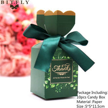 Load image into Gallery viewer, 10pcs/set Creative Paper Pyramid Pillow Shape Candy Box Baby Shower Wedding Festival Party Chocolate Return Gift Box Supply
