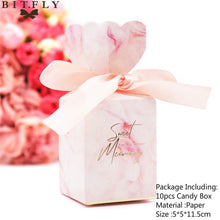 Load image into Gallery viewer, 10pcs/set Creative Paper Pyramid Pillow Shape Candy Box Baby Shower Wedding Festival Party Chocolate Return Gift Box Supply