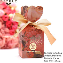 Load image into Gallery viewer, 10pcs/set Creative Paper Pyramid Pillow Shape Candy Box Baby Shower Wedding Festival Party Chocolate Return Gift Box Supply