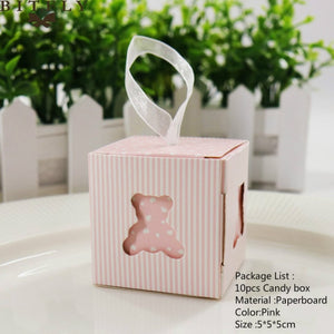 10pcs/set Creative Paper Pyramid Pillow Shape Candy Box Baby Shower Wedding Festival Party Chocolate Return Gift Box Supply