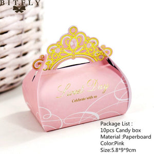 10pcs/set Creative Paper Pyramid Pillow Shape Candy Box Baby Shower Wedding Festival Party Chocolate Return Gift Box Supply