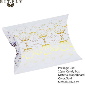 10pcs/set Creative Paper Pyramid Pillow Shape Candy Box Baby Shower Wedding Festival Party Chocolate Return Gift Box Supply