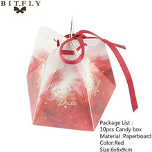 Load image into Gallery viewer, 10pcs/set Creative Paper Pyramid Pillow Shape Candy Box Baby Shower Wedding Festival Party Chocolate Return Gift Box Supply