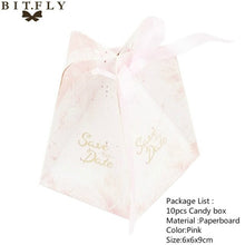 Load image into Gallery viewer, 10pcs/set Creative Paper Pyramid Pillow Shape Candy Box Baby Shower Wedding Festival Party Chocolate Return Gift Box Supply