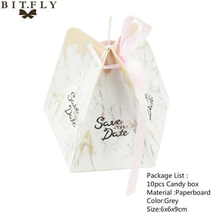 10pcs/set Creative Paper Pyramid Pillow Shape Candy Box Baby Shower Wedding Festival Party Chocolate Return Gift Box Supply