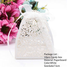 Load image into Gallery viewer, 10pcs/set Creative Paper Pyramid Pillow Shape Candy Box Baby Shower Wedding Festival Party Chocolate Return Gift Box Supply
