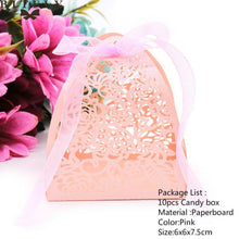 Load image into Gallery viewer, 10pcs/set Creative Paper Pyramid Pillow Shape Candy Box Baby Shower Wedding Festival Party Chocolate Return Gift Box Supply