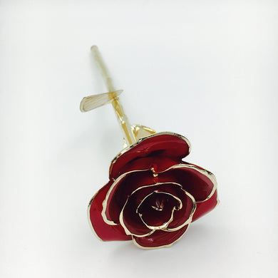 24K Gold Roses Plated Real Red Rose Birthday Valentine'S Day Anniversary Gift With Souvenir Bag For Girdfriend and Mother's Gift