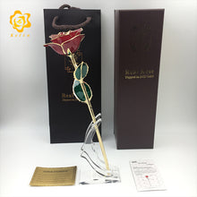 Load image into Gallery viewer, 24K Gold Roses Plated Real Red Rose Birthday Valentine&#39;S Day Anniversary Gift With Souvenir Bag For Girdfriend and Mother&#39;s Gift