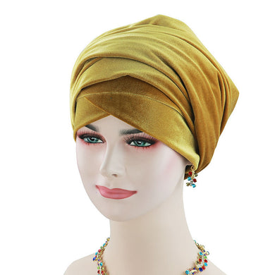 (FR-GSS Extra Long) Muslim Velvet Women Hijab HeadScarf Turban Head Wraps Cap Hat Cap