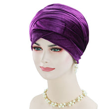 Load image into Gallery viewer, (FR-GSS Extra Long) Muslim Velvet Women Hijab HeadScarf Turban Head Wraps Cap Hat Cap