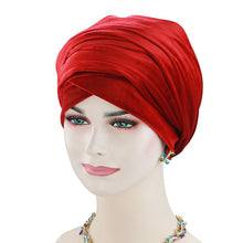 Load image into Gallery viewer, (FR-GSS Extra Long) Muslim Velvet Women Hijab HeadScarf Turban Head Wraps Cap Hat Cap