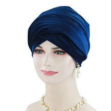 Load image into Gallery viewer, (FR-GSS Extra Long) Muslim Velvet Women Hijab HeadScarf Turban Head Wraps Cap Hat Cap