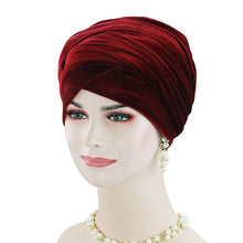 Load image into Gallery viewer, (FR-GSS Extra Long) Muslim Velvet Women Hijab HeadScarf Turban Head Wraps Cap Hat Cap