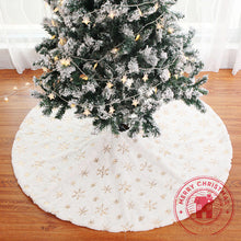 Load image into Gallery viewer, 90cm 122cm White Christmas Tree Skirt Plush Faux Fur Carpet Xmas Floor Mat Ornaments Wedding Birthday New Year Christmas Decor