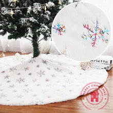 Load image into Gallery viewer, 90cm 122cm White Christmas Tree Skirt Plush Faux Fur Carpet Xmas Floor Mat Ornaments Wedding Birthday New Year Christmas Decor