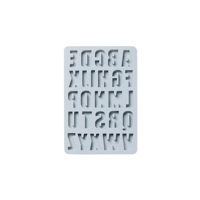26 English alphabet chocolate molds Candy Ice Tray Cake Decorating Tools Happy birthday letter stencil Kitchen baking accessorie