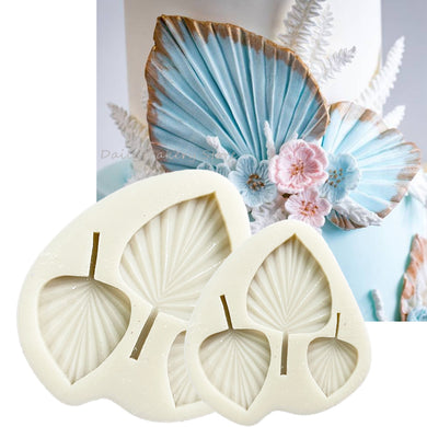 1Pc Palm Leaf Silicone Sugarcraft Mold Turtle Leaves Fan Shape Resin Tools Chocolate Cupcake Fondant Mould Cake Decorating Tools