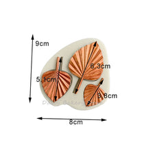 Load image into Gallery viewer, 1Pc Palm Leaf Silicone Sugarcraft Mold Turtle Leaves Fan Shape Resin Tools Chocolate Cupcake Fondant Mould Cake Decorating Tools