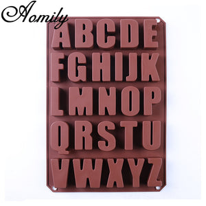 Aomily Alphabet Silicone Mold 26 Uppercase Letters Cake Molds Fondant Chocolate Molds SugarCraft Cake Decorating Baking Tools