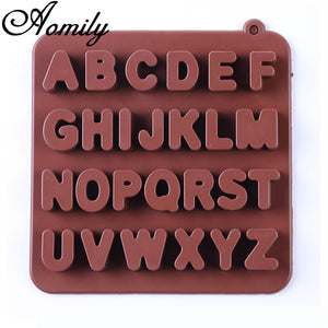 Aomily Alphabet Silicone Mold 26 Uppercase Letters Cake Molds Fondant Chocolate Molds SugarCraft Cake Decorating Baking Tools