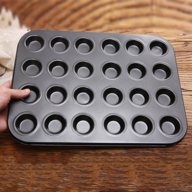 (FR) 24 Holes Carbon Steel Non-stick Cake Mould DIY Mini Pudding Baking Tray Cup Mini Muffin Pan Oven Trays Small Cupcake Molds