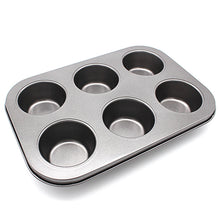 Load image into Gallery viewer, 6/12 Holes Non-stick Round Cupcake Pan Muffin Tray Cupcake Mold Muffin Pan Carbon Steel Baking Pan Pudding Bakeware Biscuit Pan