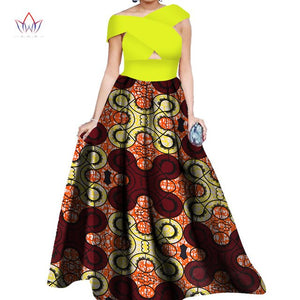 BRW Dahiki African Print Ankara Sleeveless Maxi Culture Dress Head and Scarf