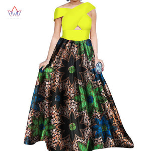 BRW Dahiki African Print Ankara Sleeveless Maxi Culture Dress Head and Scarf