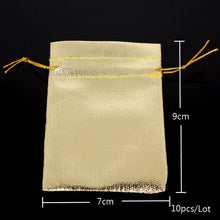Load image into Gallery viewer, 10pcs/lot Adjustable Jewelry Packing silver/gold Drawstring Velvet bag Drawable Organza Pouch Christmas Wedding Gift Jewelry Bag