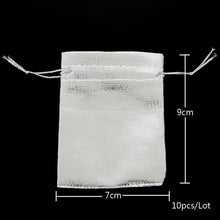Load image into Gallery viewer, 10pcs/lot Adjustable Jewelry Packing silver/gold Drawstring Velvet bag Drawable Organza Pouch Christmas Wedding Gift Jewelry Bag