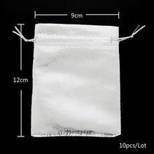 Load image into Gallery viewer, 10pcs/lot Adjustable Jewelry Packing silver/gold Drawstring Velvet bag Drawable Organza Pouch Christmas Wedding Gift Jewelry Bag
