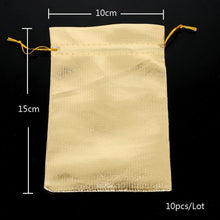 Load image into Gallery viewer, 10pcs/lot Adjustable Jewelry Packing silver/gold Drawstring Velvet bag Drawable Organza Pouch Christmas Wedding Gift Jewelry Bag