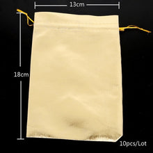 Load image into Gallery viewer, 10pcs/lot Adjustable Jewelry Packing silver/gold Drawstring Velvet bag Drawable Organza Pouch Christmas Wedding Gift Jewelry Bag